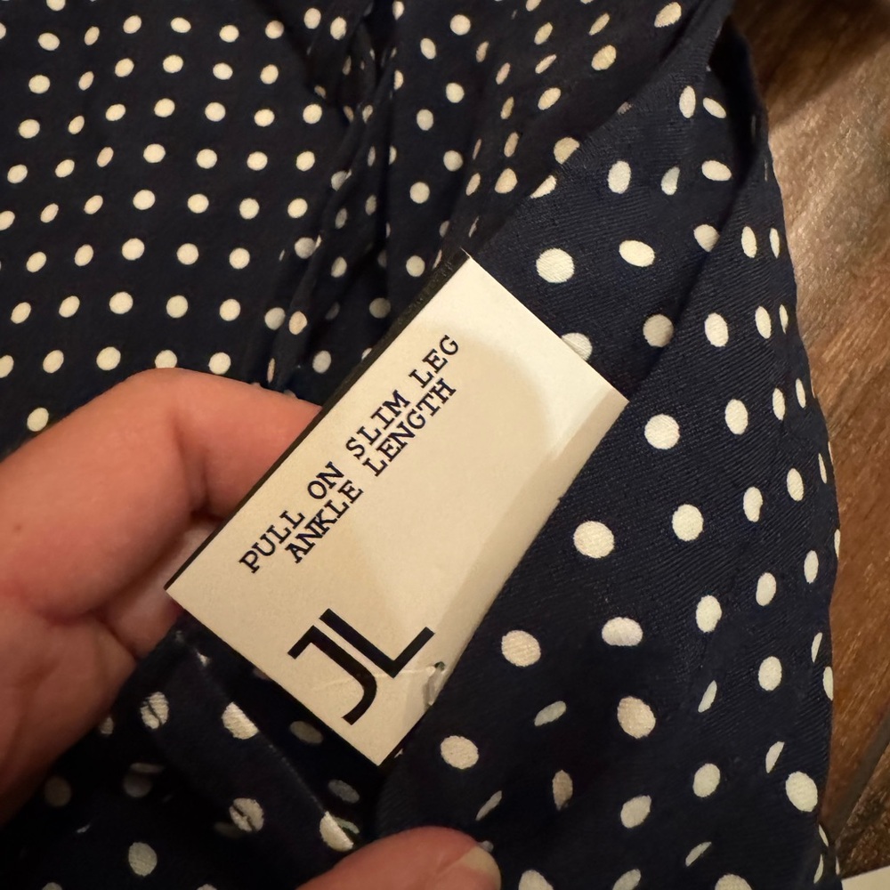 Navy polkadot dress pants